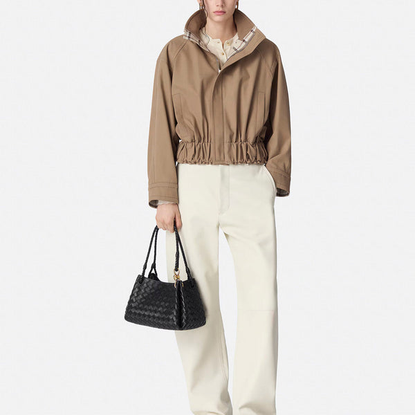 Bottega Veneta Bags? Bottega Veneta Women 'Parachutte' Black Shoulder Bag With Knot Detail And Intrecciato Motif In Leather Woman Premium Designer Shoulder Bag