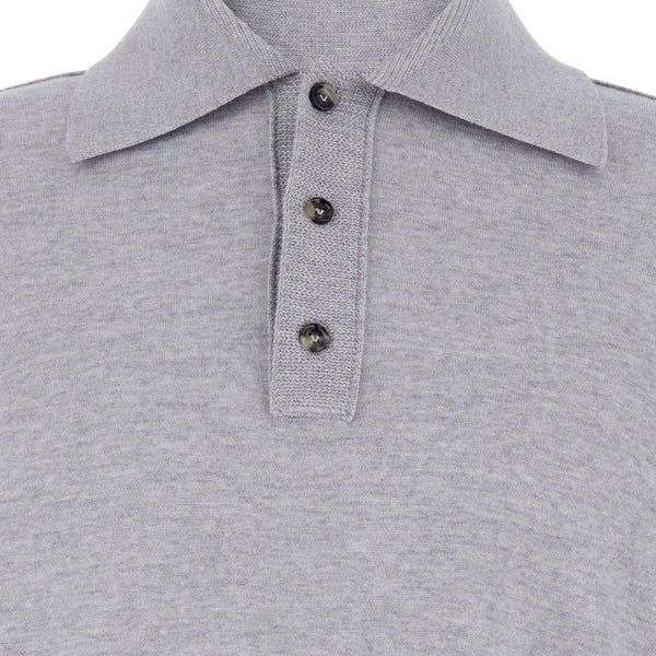 Bottega Veneta Polo Shirts? Bottega Veneta Men Grey Polo Shirt With Classic Collar And Front Button Closure In Wool Man Premium Everyday Polo Shirt