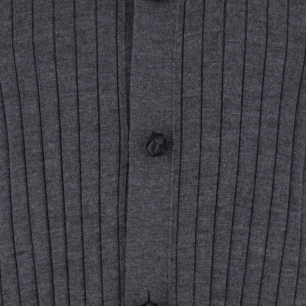 Bottega Veneta Sweaters? Bottega Veneta Men Grey Crewneck Cardigan With Front Button Closure And Ribbed Knit In Wool Man Premium Casual Designer Knitwear