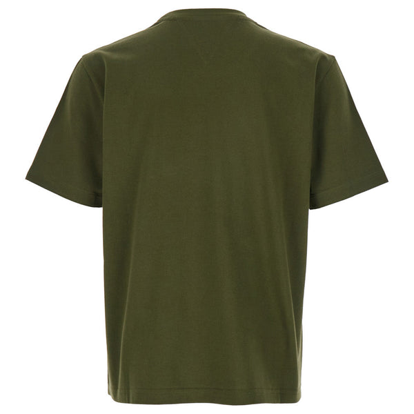 Bottega Veneta T-Shirts? Bottega Veneta Men Green Crewneck T-Shirt With Mushroom Embroidery On The Front In Cotton Man Premium Designer Cotton T-Shirt