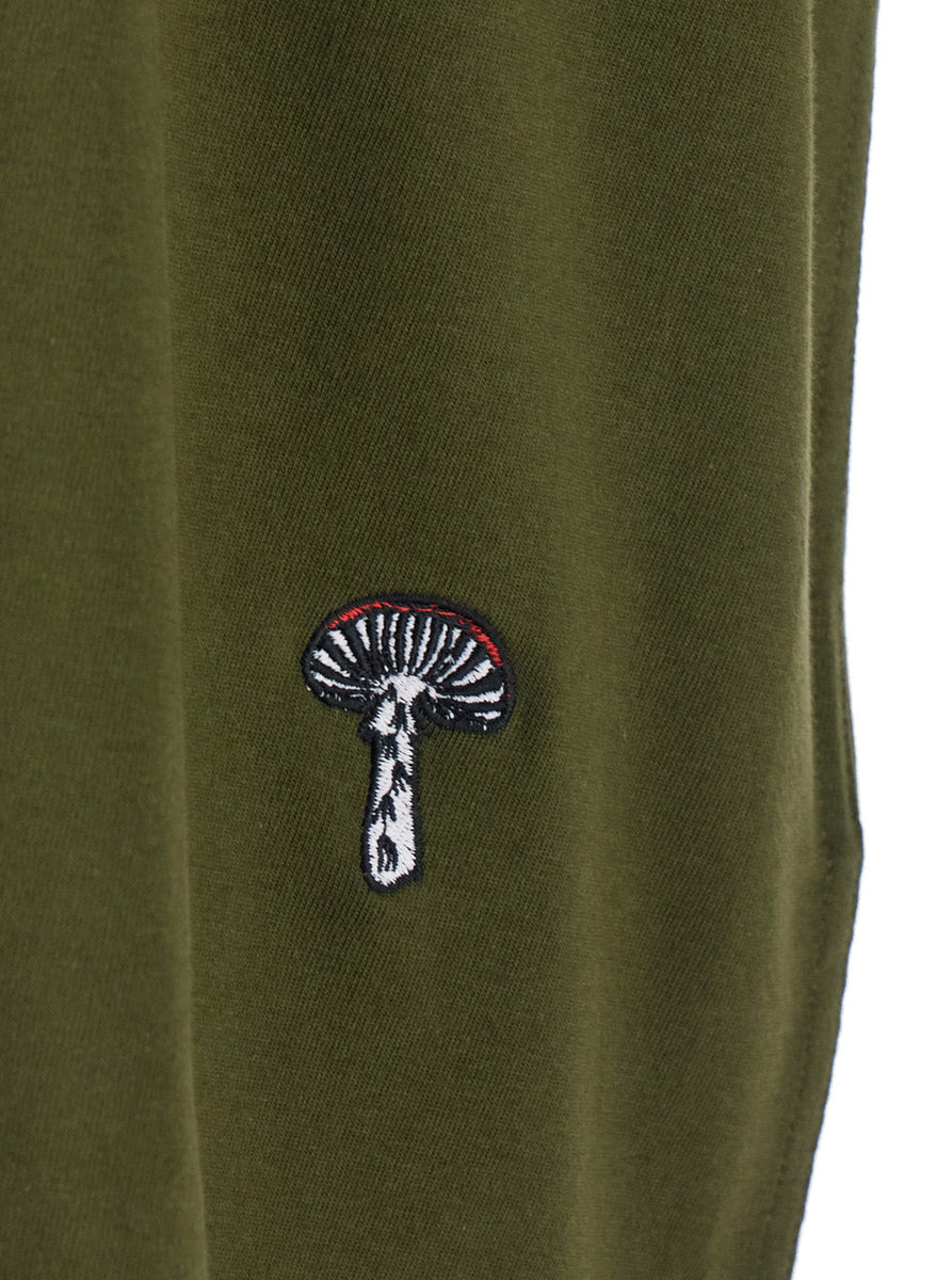Bottega Veneta T-Shirts? Bottega Veneta Men Green Crewneck T-Shirt With Mushroom Embroidery On The Front In Cotton Man Premium Designer Cotton T-Shirt