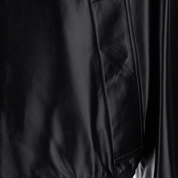 Bottega Veneta Jackets? Bottega Veneta Men Black Bomber Jacket With Two Front Welt Pockets In Leather Man Luxury Designer Outerwear Jacket