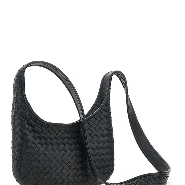Bottega Veneta Bags? Bottega Veneta Men 'Veneto' Black Shoulder Bag With Fixed Shoulder Strap And All-Over Intrecciato Motif In Leather Man Premium Designer Shoulder Bag