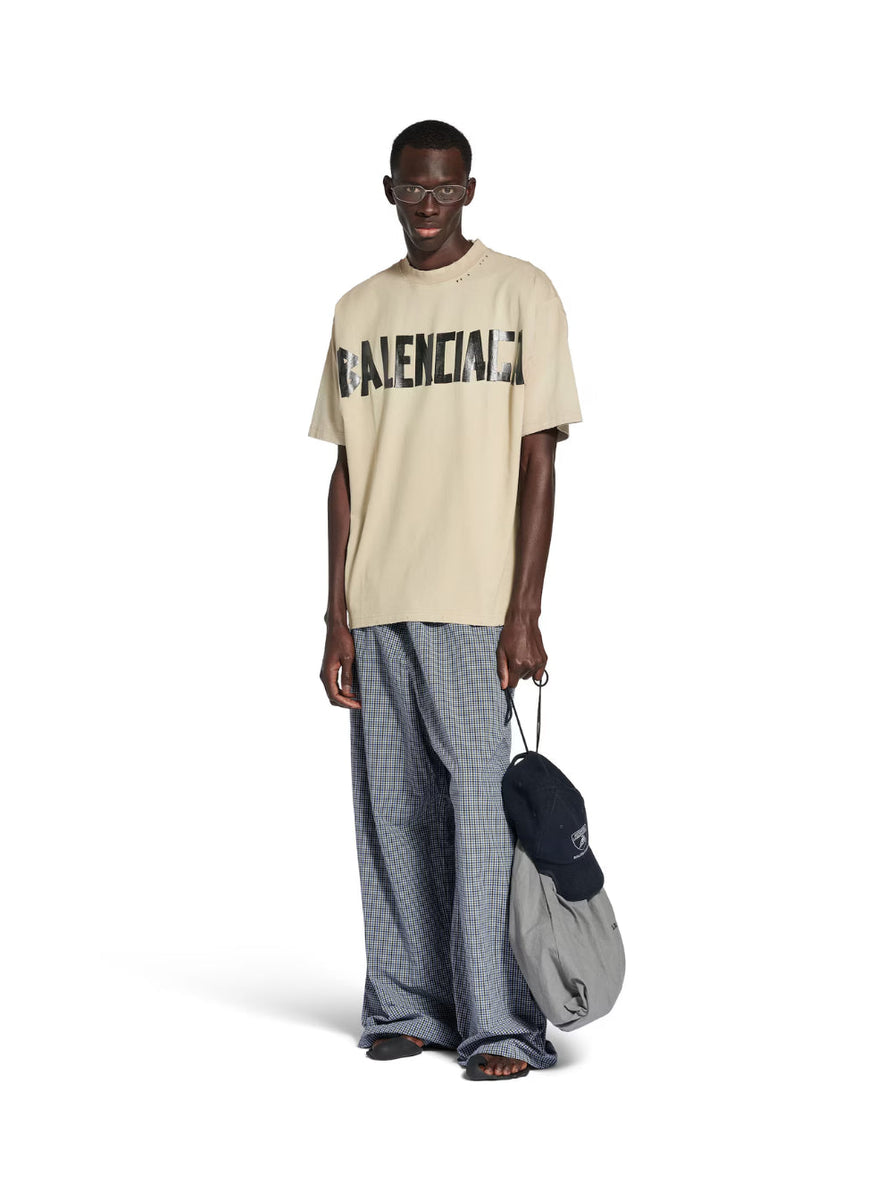 Close-up of Balenciaga tee shirts hardware and fine stitching