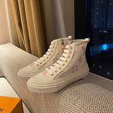 Louis Vuitton Burgundy Combat Boots - Toe Detail View