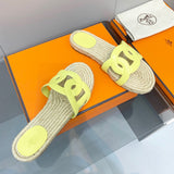 Hermès Grey Crisscross Strap Sandals - Toe Detail View