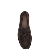 Close-up of Bottega Veneta slides hardware and fine stitching