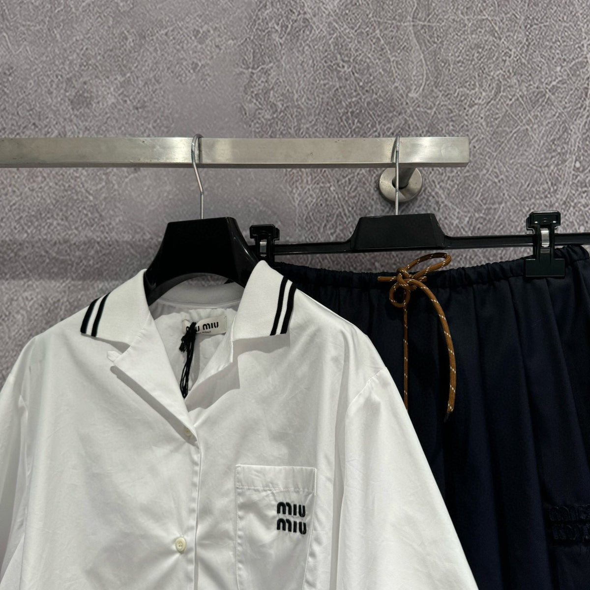 Tops- Miu M Cropped Shirt Elegant Everyday Designer Top