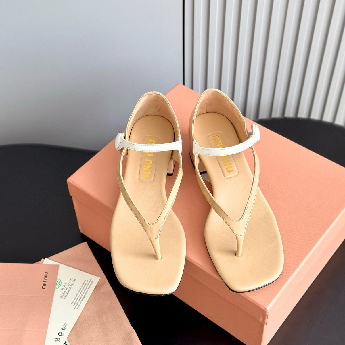 Shoes- Miu M Thong Sandals Premium Designer Casual Shoes
