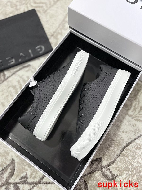 Givenchy Red Chunky Platform Sneakers - Angled View