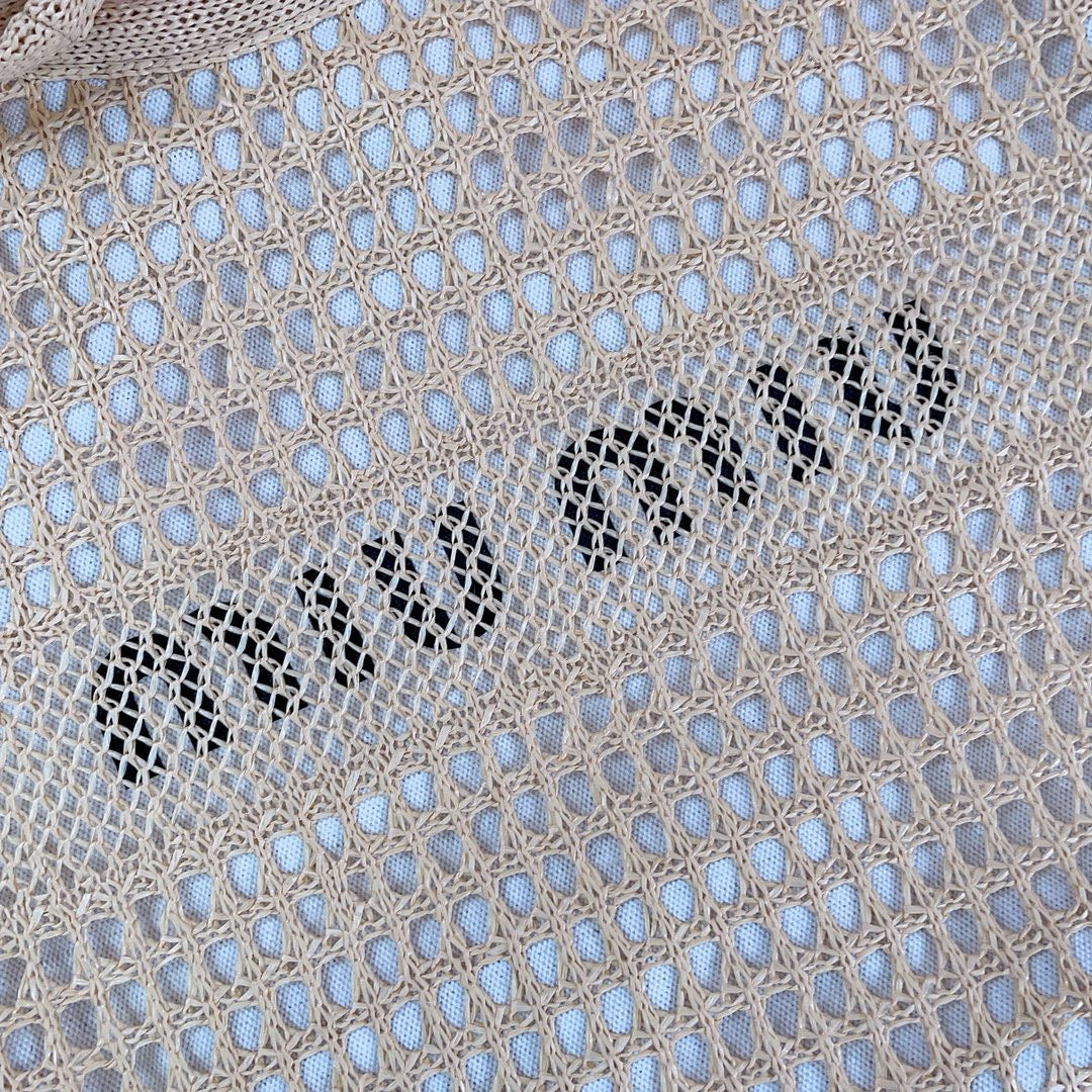 Bags- Miu M Woven Fabric Tote Bag Luxury Designer Leather Handbag
