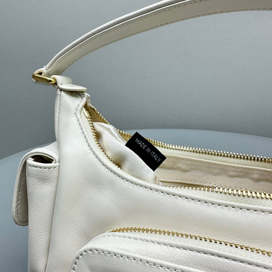 Bags- Miu M Pocket Nappa Leather Bag Premium Designer Shoulder Bag