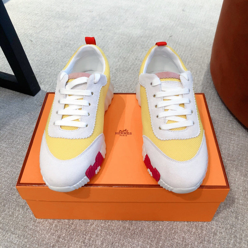 Hermès Camel High-Top Sneakers - Angled View