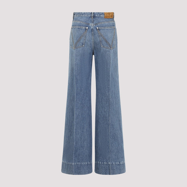 Bottega Veneta Jeans? Bottega Veneta Medium Blue Palazzo Denim Jeans Women Premium Designer Denim Jeans