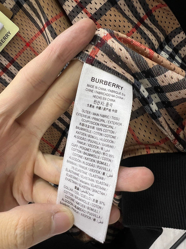 Close-up of Burberry designer clothing craftsmanship