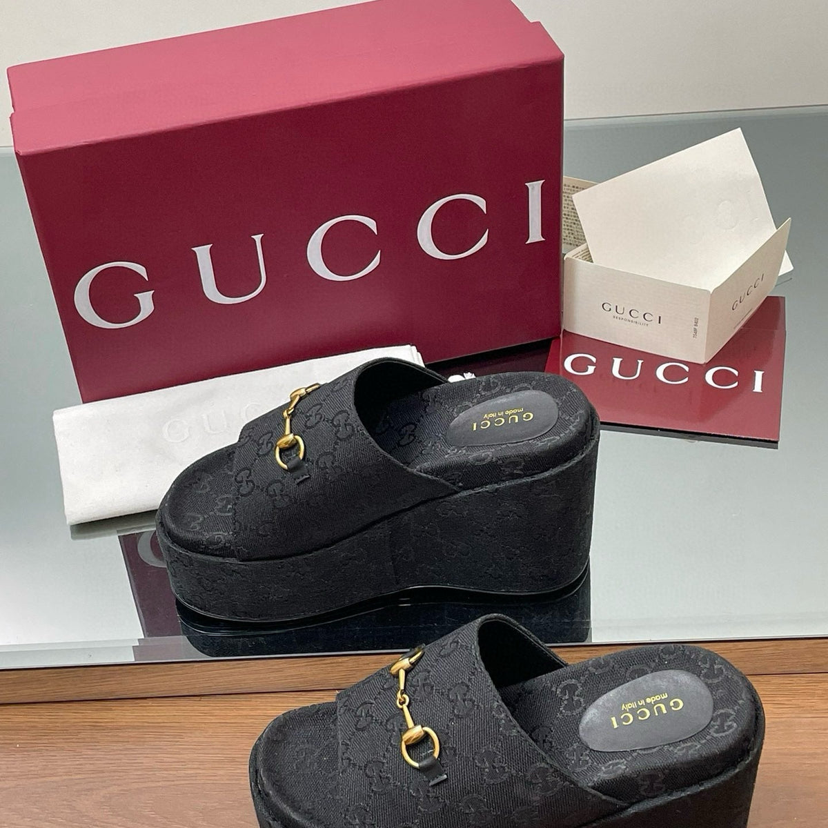 Gucci Shoes- Gucci Wedge Sandals Luxury Lifestyle Designer Footwear