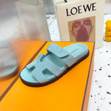 Hermès Burgundy Slide Sandals - Toe Detail View