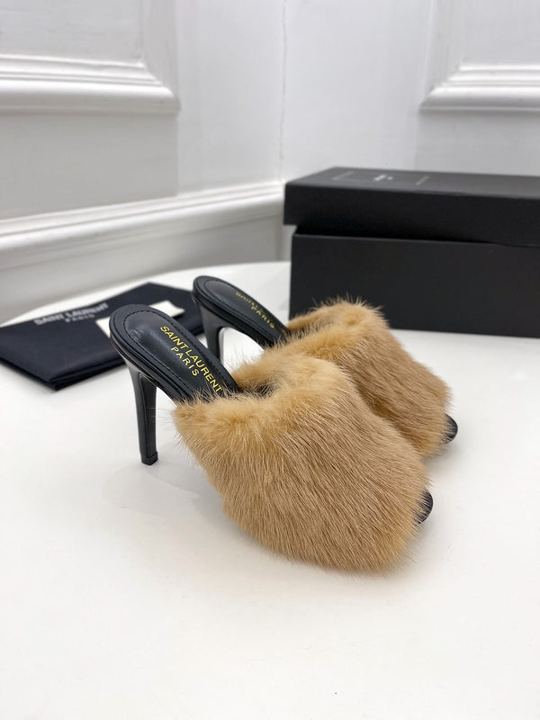 Close-up of Saint Laurent shoes craftsmanship