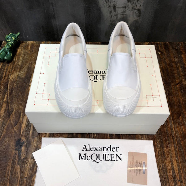 Alexander McQueen Red Combat Boots - Side Profile View