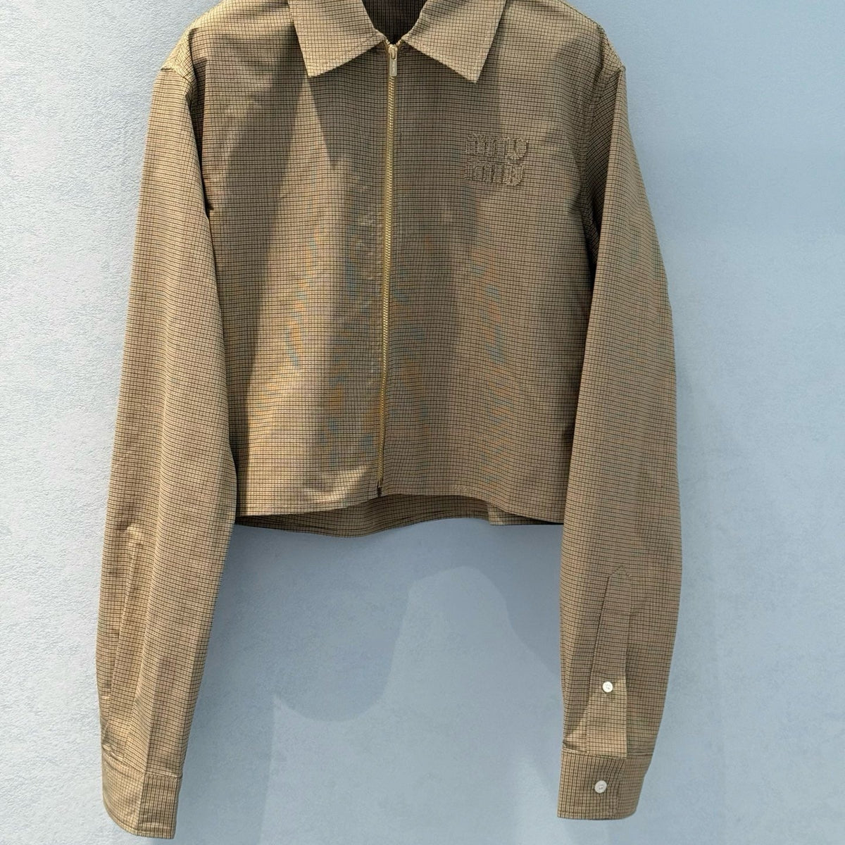 Tops- Miu M Zip Shirt Elegant Everyday Designer Top