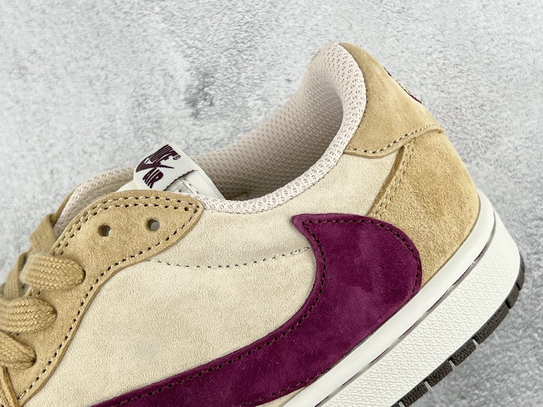 Jordan Shoes- Jordan Travis S x Jordan 1 Low Premium Designer Casual Shoes