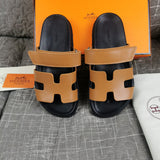 Hermès Chocolate Brown Platform Sandals - Detail Shot of Craftsmanship