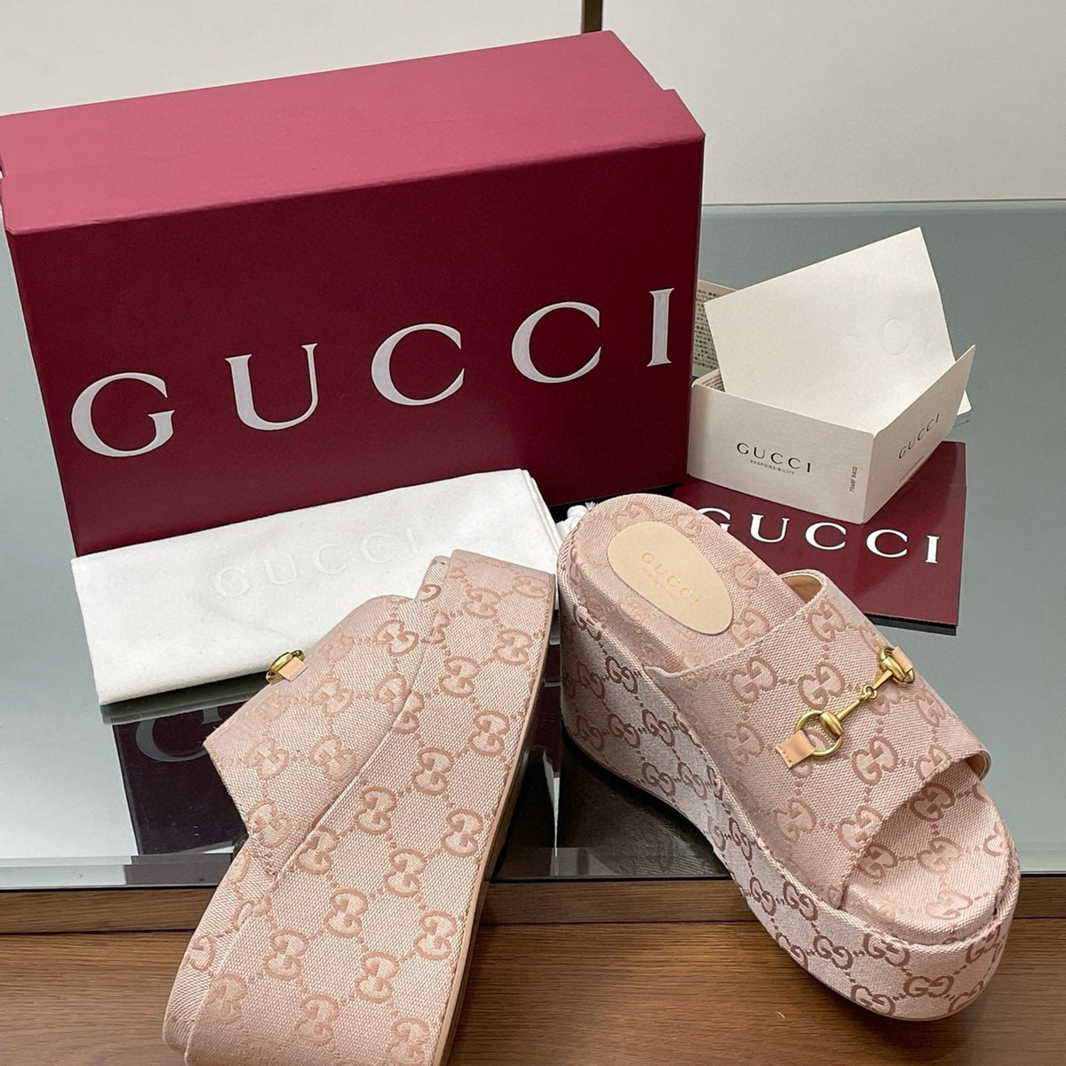 Gucci Shoes- Gucci Wedge Sandals Comfortable Everyday Designer Shoes