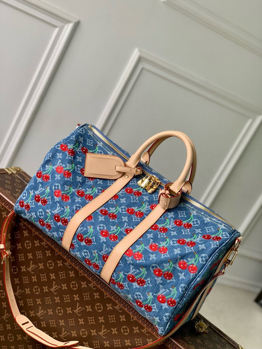 Louis Vuitton Bags- Louis Vuitton Lou x Murakami Keepall 45 Bag Luxury Designer Leather Handbag