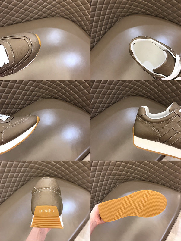 Hermès Camel Loafer Flats - Angled View