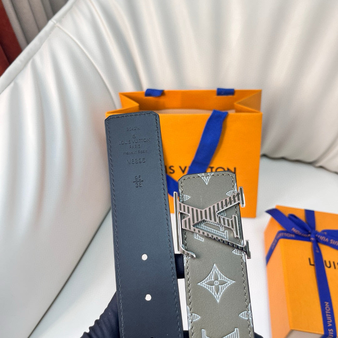 Louis Vuitton Belts- Louis Vuitton Lou Belt 4.0 Cm Premium Leather Designer Belt