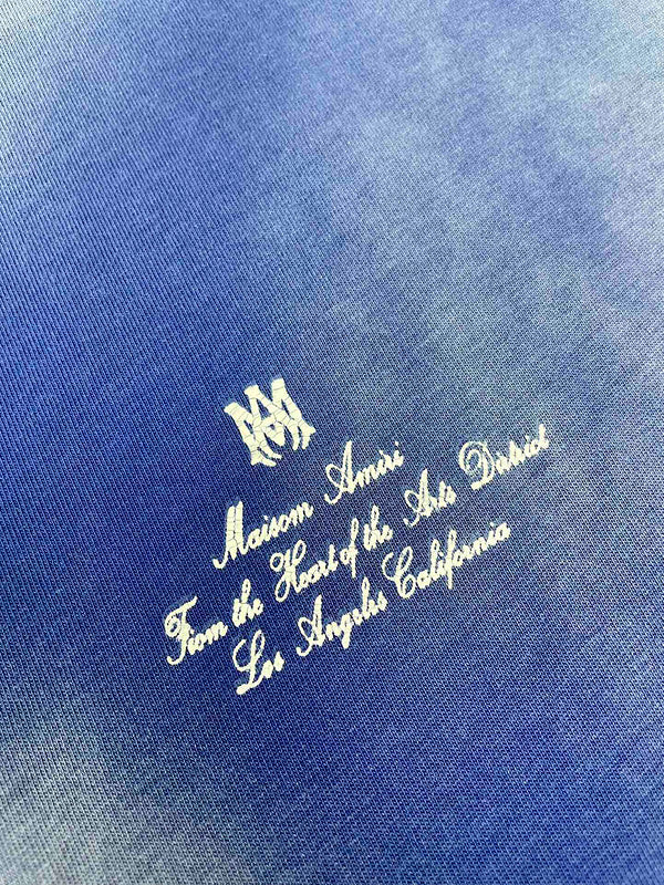 Close-up of Amiri t-shirt craftsmanship