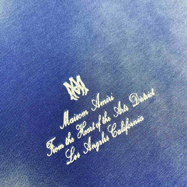 Close-up of Amiri t-shirt craftsmanship
