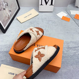 Louis Vuitton Grey Platform Heels - Front View