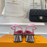 Louis Vuitton Black Block Heel Pumps - Detail Shot of Craftsmanship