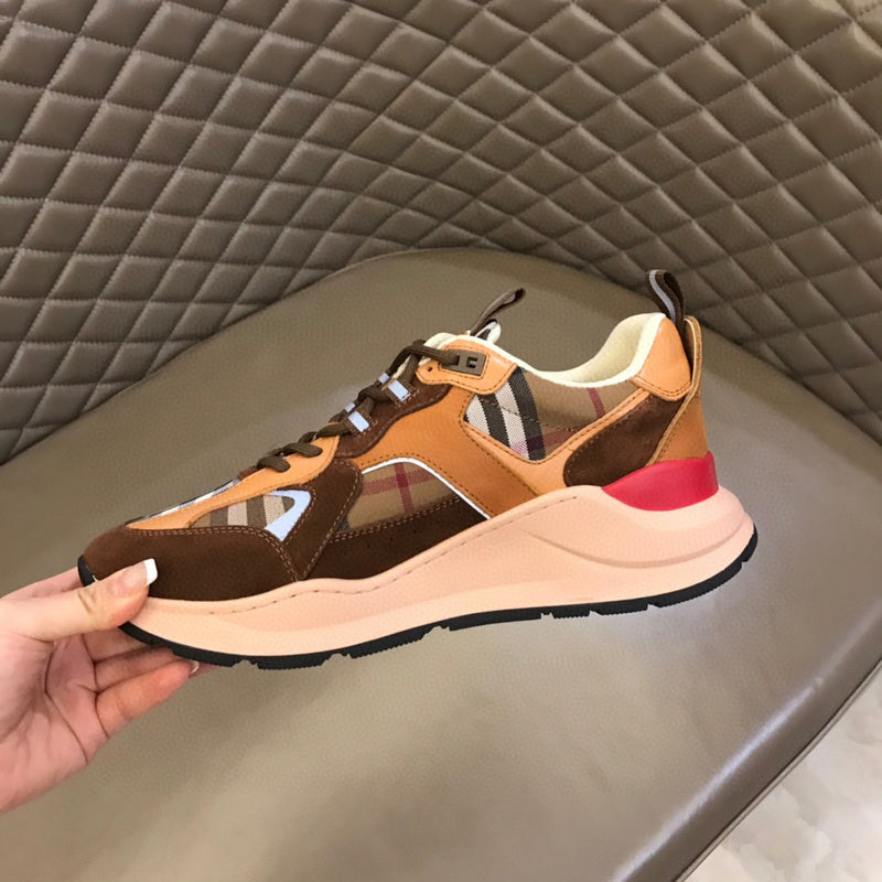 Burberry Beige High-Top Sneakers - Toe Detail View