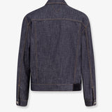 Close-up of Bottega Veneta jackets hardware and fine stitching