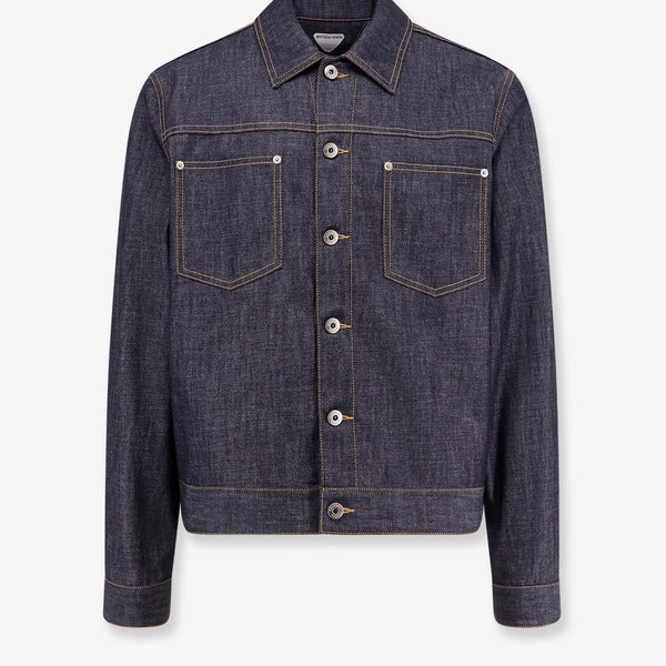 Bottega Veneta Jackets? Bottega Veneta Men Denim Jacket With Iconic Intrecciato Patch Premium Casual Designer Jacket