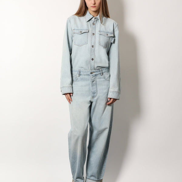 Bottega Veneta Tops? Bottega Veneta Women Denim Shirt With Extra Bleach Wash Elegant Everyday Designer Top