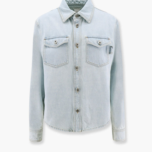 Bottega Veneta Tops? Bottega Veneta Women Denim Shirt With Extra Bleach Wash Elegant Everyday Designer Top