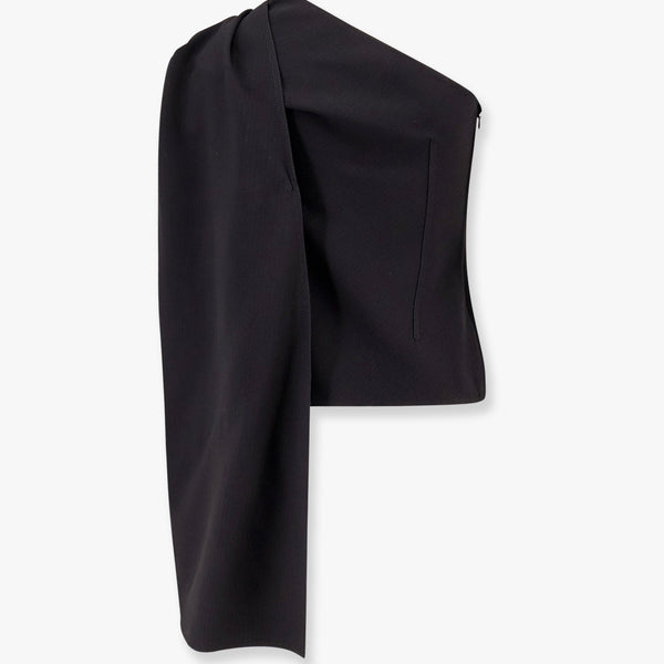 Bottega Veneta Tops? Bottega Veneta Women Asymmetric Viscose And Wool Crãªpe Top Elegant Everyday Designer Top
