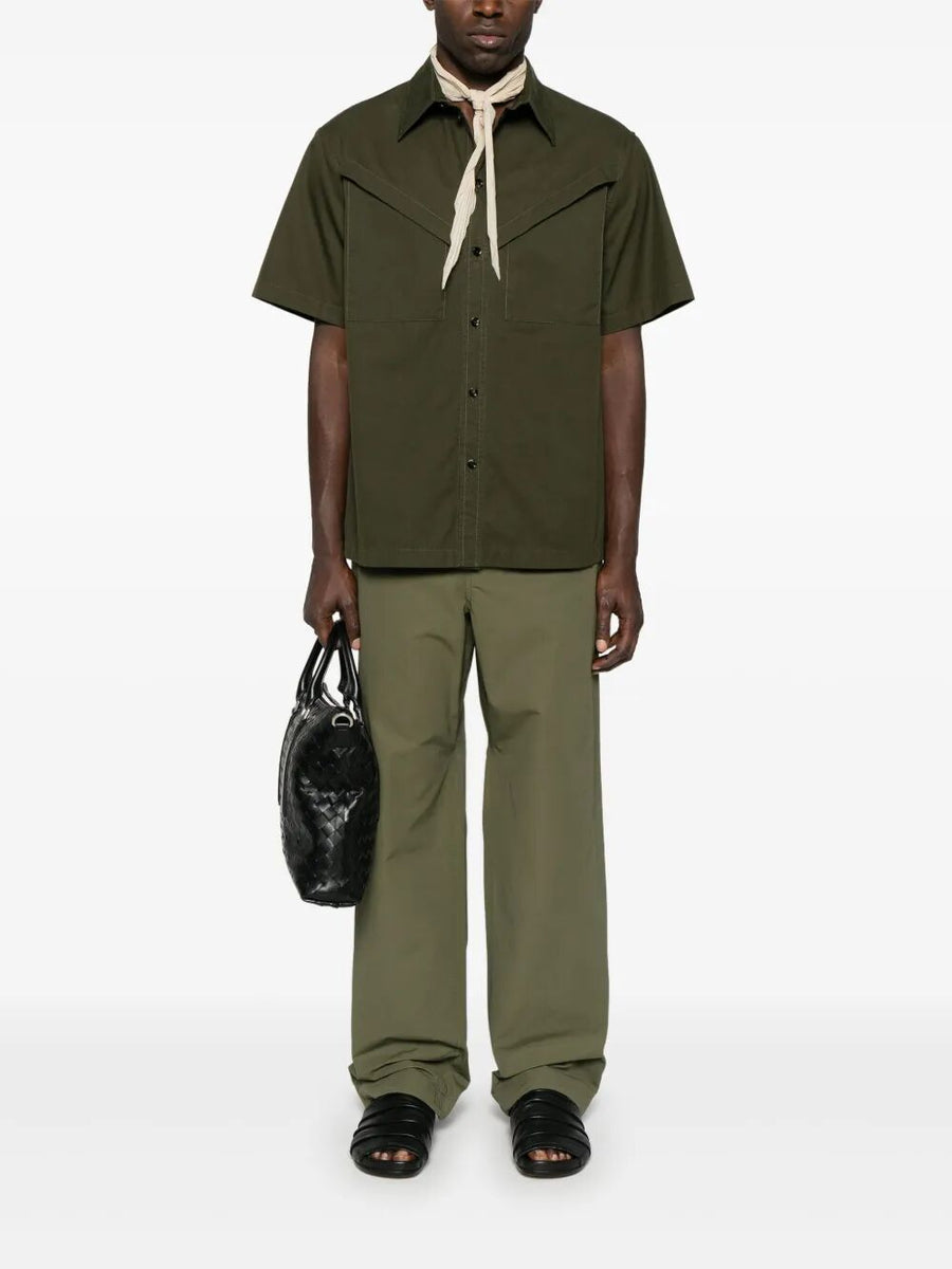 Bottega Veneta Tops? Bottega Veneta Men Light Cotton Twill Short Sleeved Shirt Elegant Everyday Designer Top