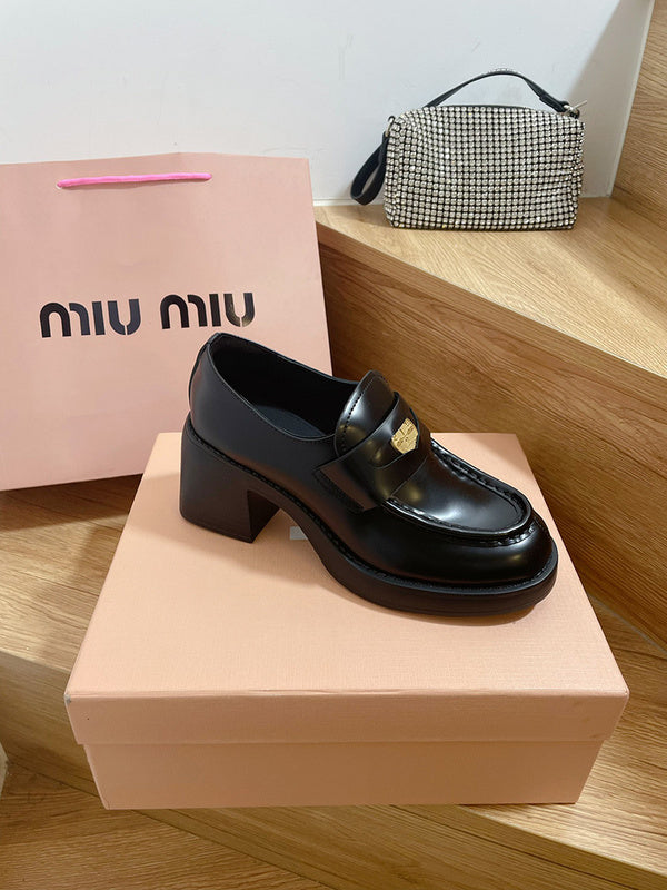 Miu Miu luxury shoes detail shot