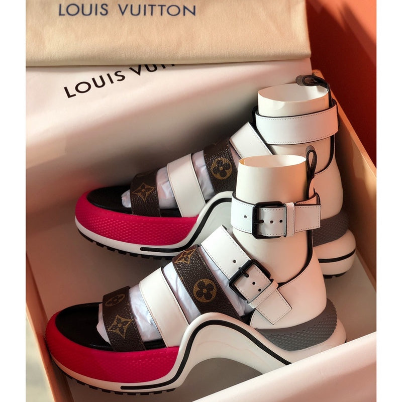 Louis Vuitton Red Bow-Detail Flats - Back View