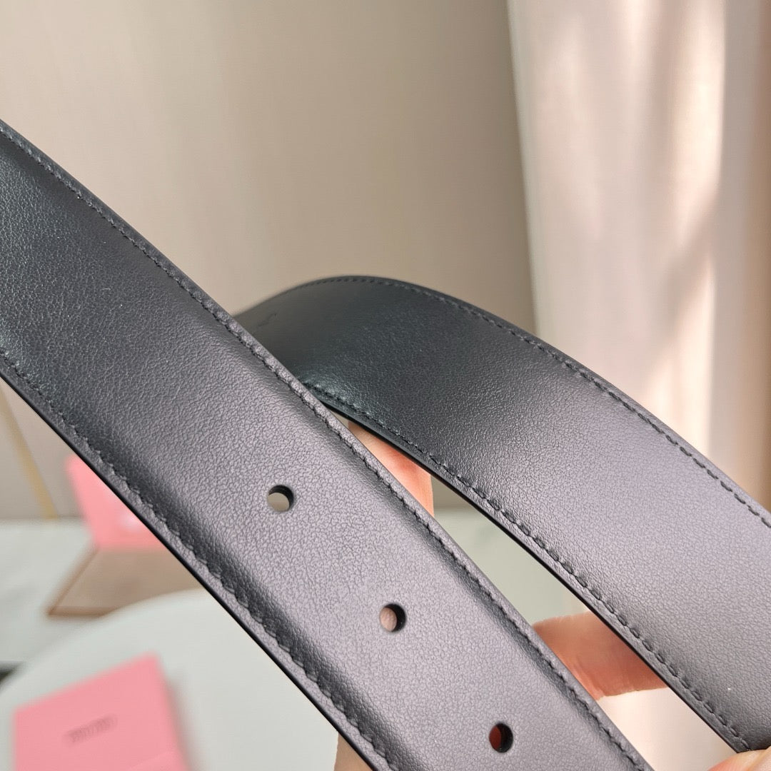 Belts- Miu M Belt 3.5 Cm Classic Everyday Designer Belt