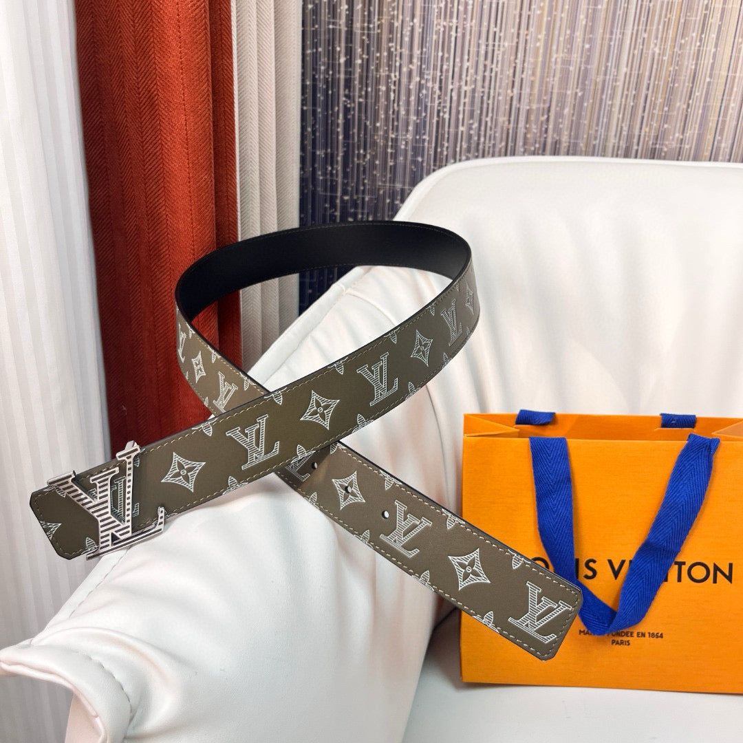 Louis Vuitton Belts- Louis Vuitton Lou Belt 4.0 Cm Premium Leather Designer Belt
