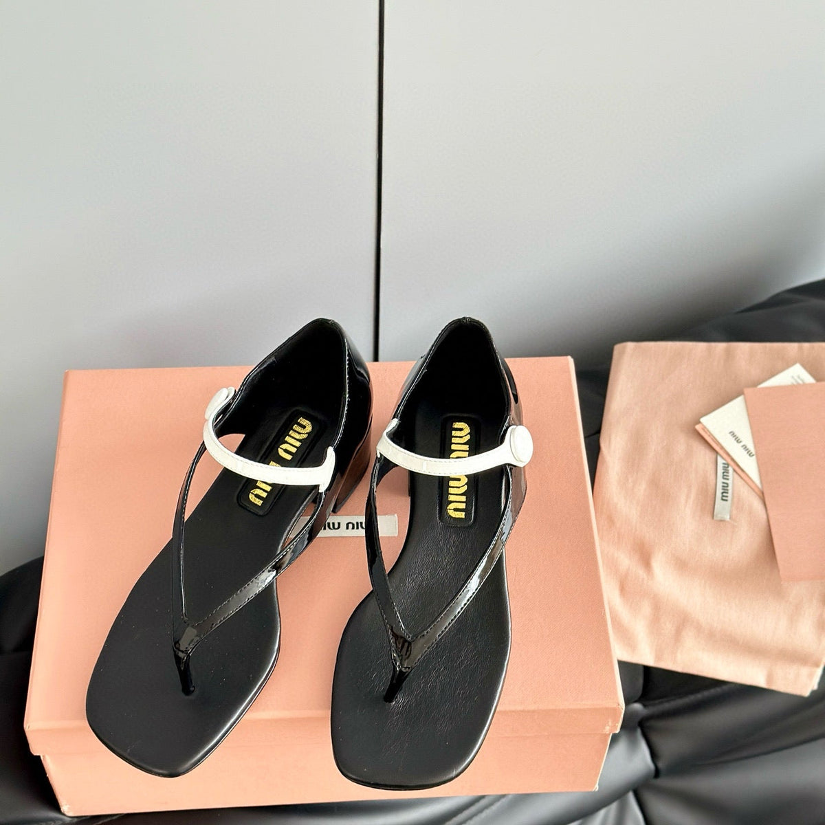 Shoes- Miu M Thong Sandals Comfortable Everyday Designer Shoes