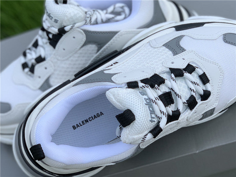 Balenciaga White Loafer Flats - Angled View