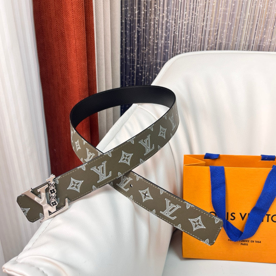 Louis Vuitton Belts- Louis Vuitton Lou Belt 4.0 Cm Premium Leather Designer Belt