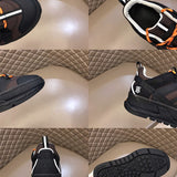 Burberry Chocolate Brown High-Top Sneakers - Close-Up Texture View