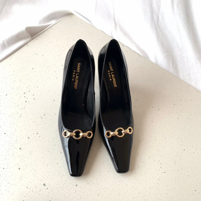 Saint Laurent luxury shoes detail shot